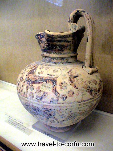 ARCHAEOLOGICAL MUSEUM OF CORFU - A vessel with a painting.